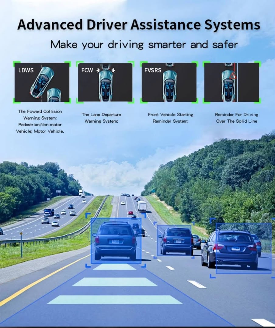 B.Power Dashcam 4K 2K أمامية وخلفية